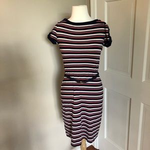 Ralph Lauren Striped Midi with Rope Belt